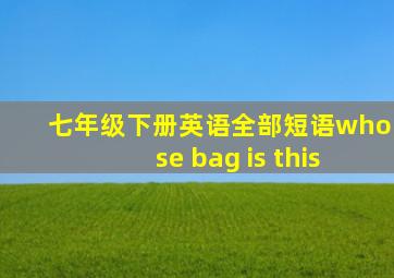 七年级下册英语全部短语whose bag is this